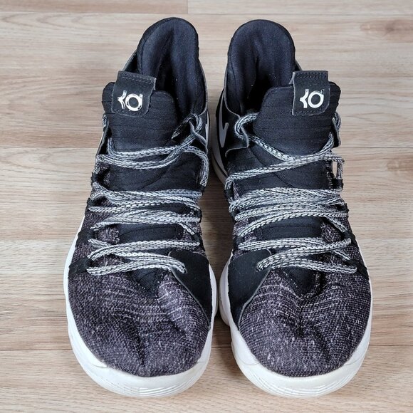 Nike Zoom KD 15 Oreo GS Shoes Size 7Y Black White Basketball Sneakers 918365-001 - Picture 4 of 8